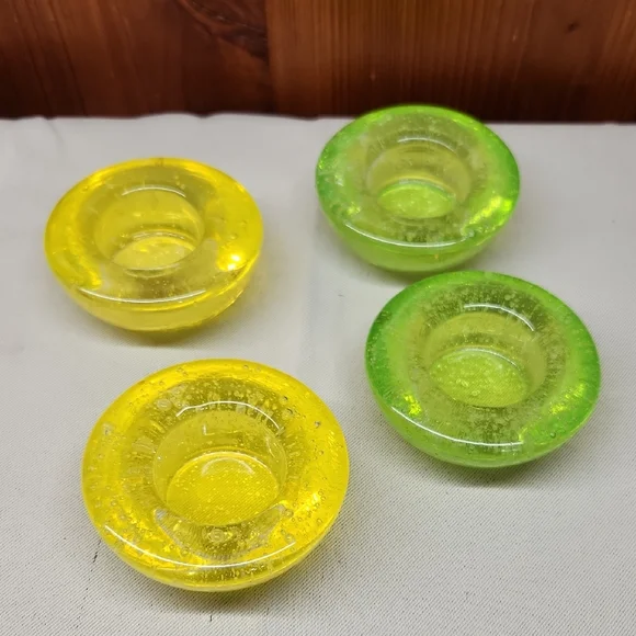 Glass Tea Light Set Vibrant Colors - Picture 2 of 7